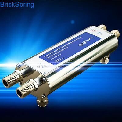 शुद्ध भौतिक आयन ध्रुवीकरण प्रौद्योगिकी 17-23.5L/मिन प्रवाह दर और NSF, RoHS, SGS, CE प्रमाणन के साथ पूरे घर के पानी के पैमाने के अवरोध के लिए जल डिसेलर