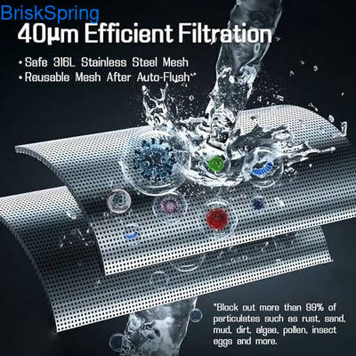 NSF प्रमाणित 316L स्टेनलेस स्टील मेश वाटर प्री फिल्टर, 6T/H प्रवाह दर और इंटेलिजेंट टच कंट्रोल के साथ