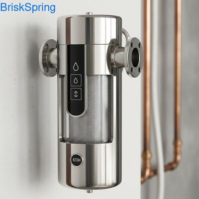 टच कंट्रोल के साथ पूरे घर के लिए उच्च प्रवाह 6T H 316L स्टेनलेस स्टील जाल जल पूर्व फ़िल्टर