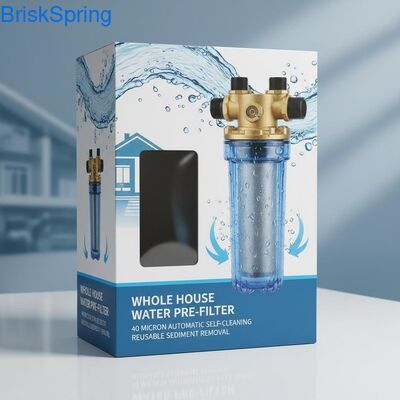 पूरे घर से तलछट हटाने के लिए 40 माइक्रोन पूरी तरह से स्वचालित पुन: प्रयोज्य स्पिन डाउन वॉटर प्री फ़िल्टर